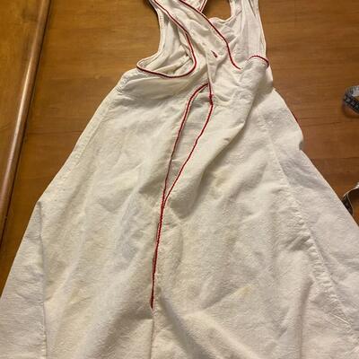 Vintage Red and White Apple [ockets Apron Smock homemade tea towel material