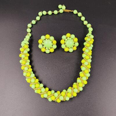 WESTERN GERMANY VINTAGE NECKLACE & EARRINGS SET