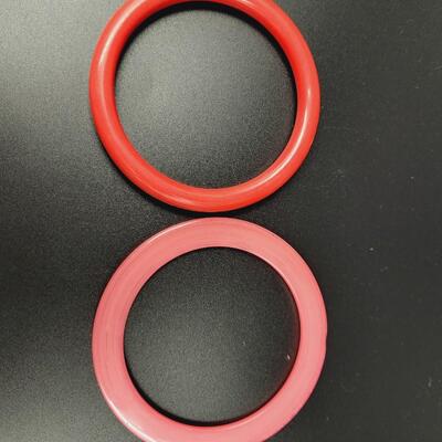 VINTAGE PINK & RED BANGLE BRACELETS