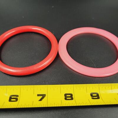 VINTAGE PINK & RED BANGLE BRACELETS