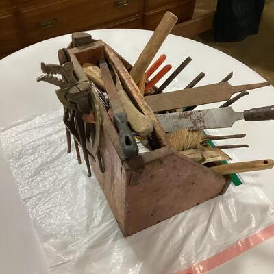 antique tools and toolbox