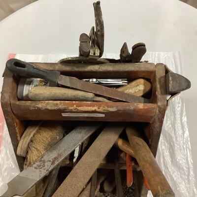 antique tools and toolbox