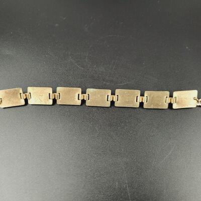 VINTAGE METAL & GREEN ECLECTIC BRACELET