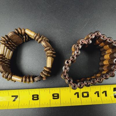 ECLECTIC WOODEN DESIGNED ELASTIC BRACELETS