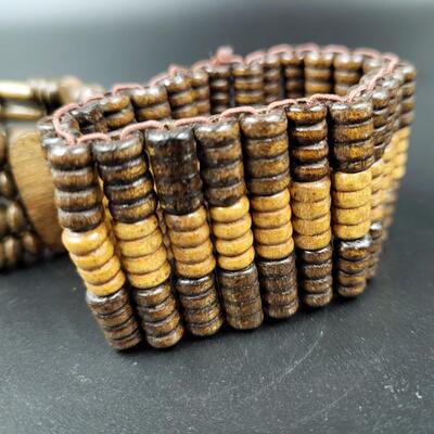 ECLECTIC WOODEN DESIGNED ELASTIC BRACELETS