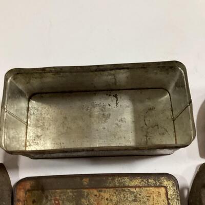 antique irons and bread box