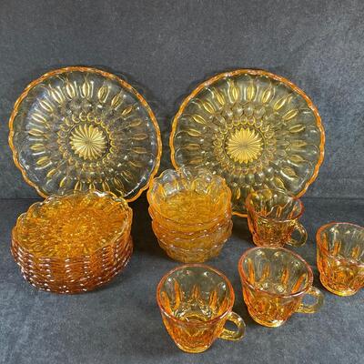Lot 5. Vintage Amber Glass Dish Set