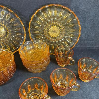 Lot 5. Vintage Amber Glass Dish Set