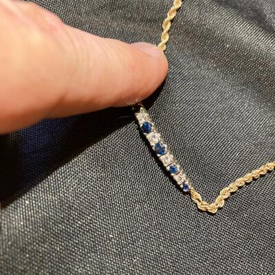 14k Gold Bracelet with Diamonds and Sapphires