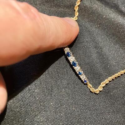 14k Gold Bracelet with Diamonds and Sapphires