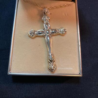 14k Gold Cross with Chain