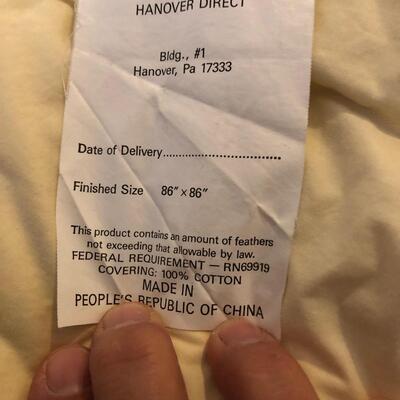 Queen Size Hanover Direct Goose Down Comforter-86â€ x 86â€ (UR-KM)