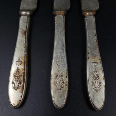 SET OF 3 SILVERPLATE KNIVES