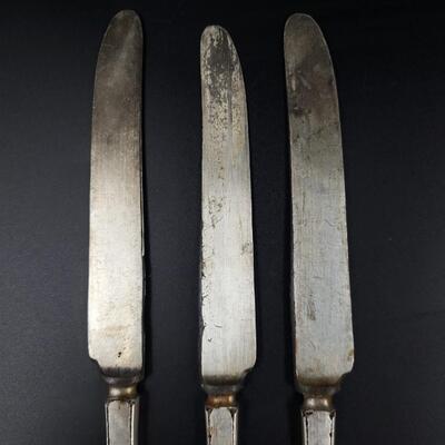 SET OF 3 SILVERPLATE KNIVES