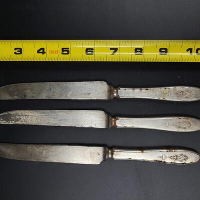 SET OF 3 SILVERPLATE KNIVES