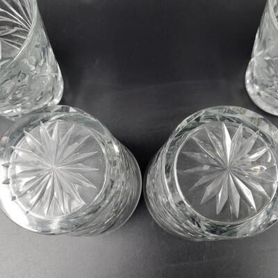 VINTAGE SET OF 4 CUT GLASS DECORATIVE GLASSES