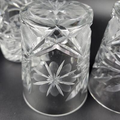 VINTAGE SET OF 4 CUT GLASS DECORATIVE GLASSES