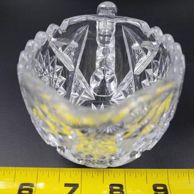 BEAUTIFUL HEAVY CUT GLASS CREAM AND SUGAR SET