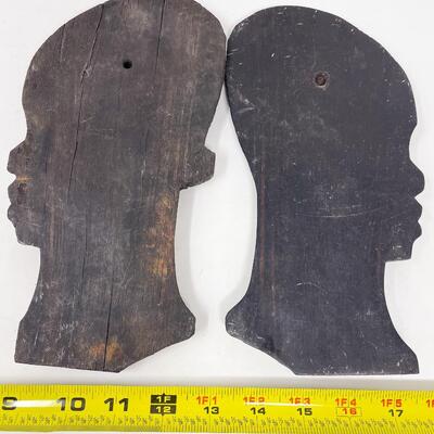 VINTAGE 9.5â€ CARVED AFRICAN HEAD SCULPTURES