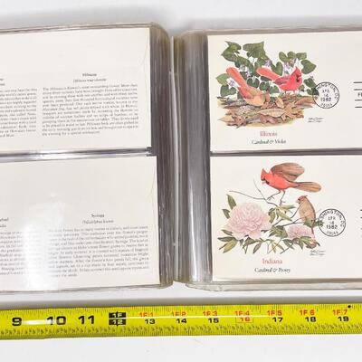 1982 â€œBIRDS & FLOWERS OF THE 50 STATESâ€ FIRST DAY COVER STAMP COLLECTION BOOK