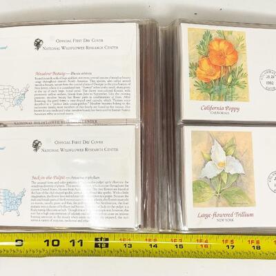 1992 â€œWILDFLOWERS OF THE 50 STATESâ€ FIRST DAY COVER STAMP COLLECTION BOOK