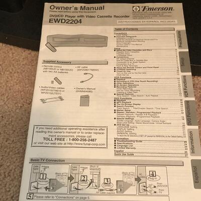 Emerson DVD & VHS Player w/ VHS tapes & DVDs (UR-KM)