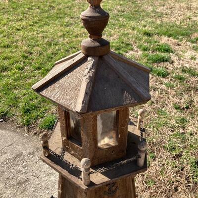 Wooden Lighthouse Lawn Light and Display 38â€ high