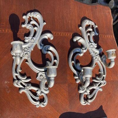 Painted Silver Metal Wall Sconces