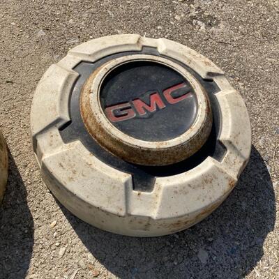 Pair of Vintage GMC Hubcaps 11â€