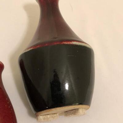 Hand painted Williams Sonoma Bowl & Three Ceramic Bud Bases (UR-KM)