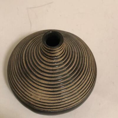 Hand painted Williams Sonoma Bowl & Three Ceramic Bud Bases (UR-KM)