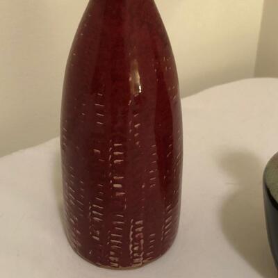 Hand painted Williams Sonoma Bowl & Three Ceramic Bud Bases (UR-KM)