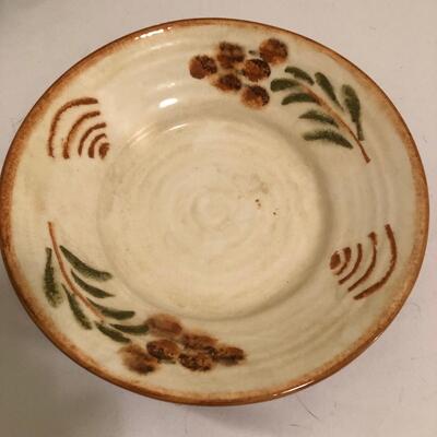 Hand painted Williams Sonoma Bowl & Three Ceramic Bud Bases (UR-KM)