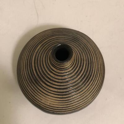 Hand painted Williams Sonoma Bowl & Three Ceramic Bud Bases (UR-KM)