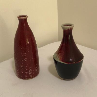 Hand painted Williams Sonoma Bowl & Three Ceramic Bud Bases (UR-KM)