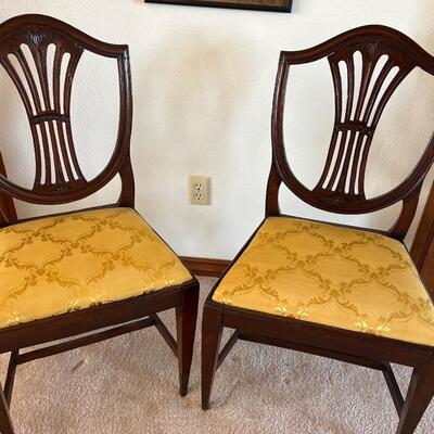 Pair shield back chairs