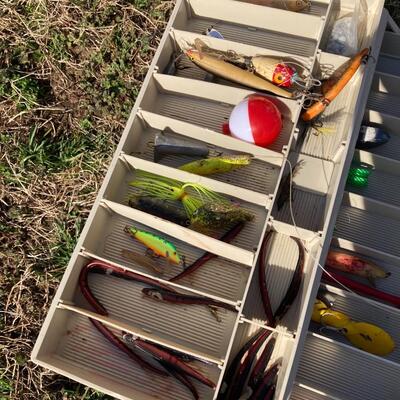 Tackle Box with Vintage Lures, weights and moreâ€¦