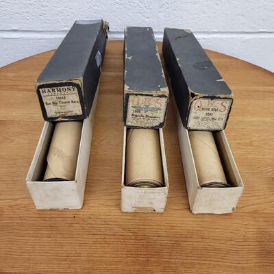 ANTIQUE PLAYER PIANO ROLLS - 3PC