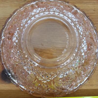 BEAUTIFUL PINK LIDDED CUT GLASS CANDY BOWL