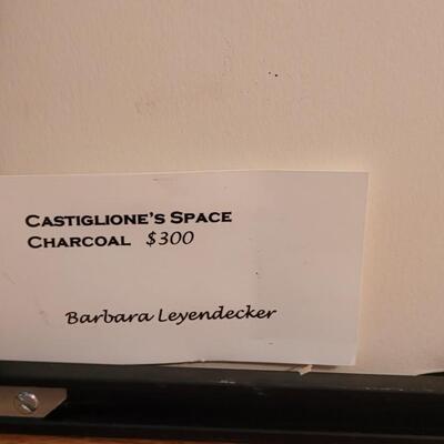 Lot 4: Original Charcoal Artwork by BARBARA LEYENDECKER 'Castiglione's Space'