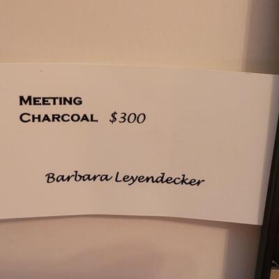 Lot 6: Original Charcoal Artwork by BARBARA LEYENDECKER 'Meeting'