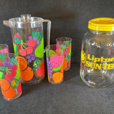Lot 23  Drink Set & Sun Tea Jar