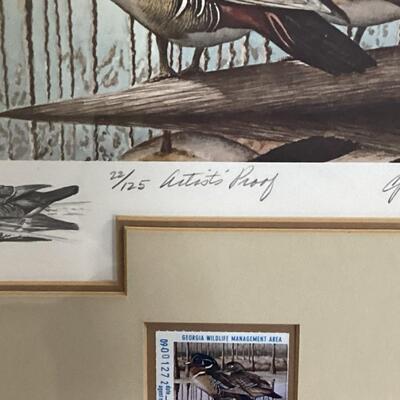 Georgia Wildlife Management artistâ€™s proof and stamp
