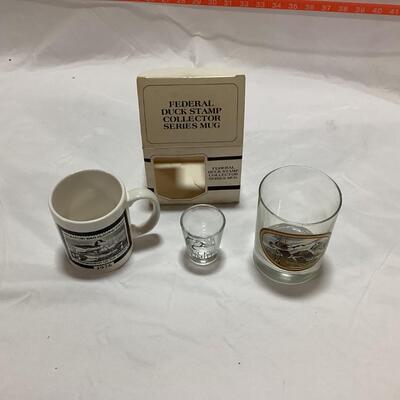 Collectible drinking glass, shot glass and mug