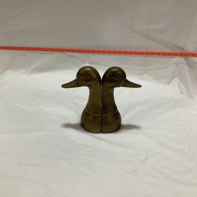 brass duck head bookends