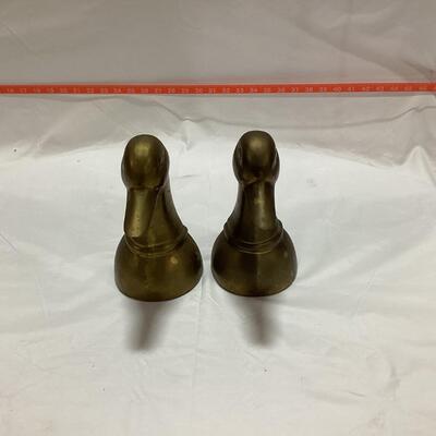 brass duck head bookends