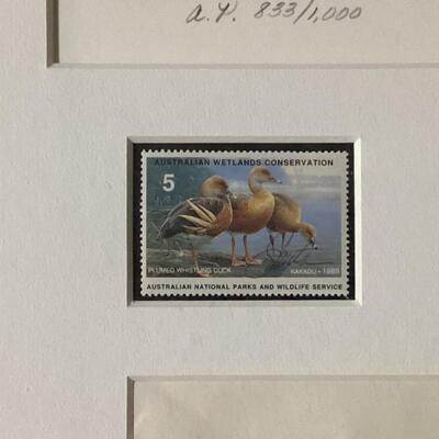 1989 Australian duck stamps, print and envelope
