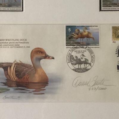 1989 Australian duck stamps, print and envelope