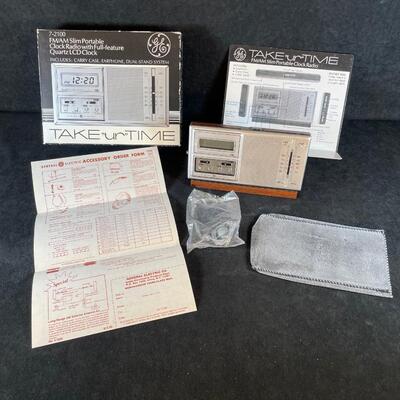 Lot 42. Clock Radio, Travel Alarm Clock & Cross Pen Set