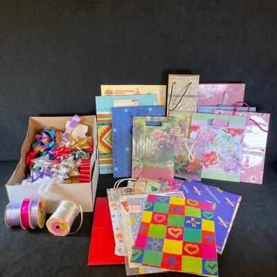 Lot 43. Assortment of Gift Bags, Greeting Cards and Bows